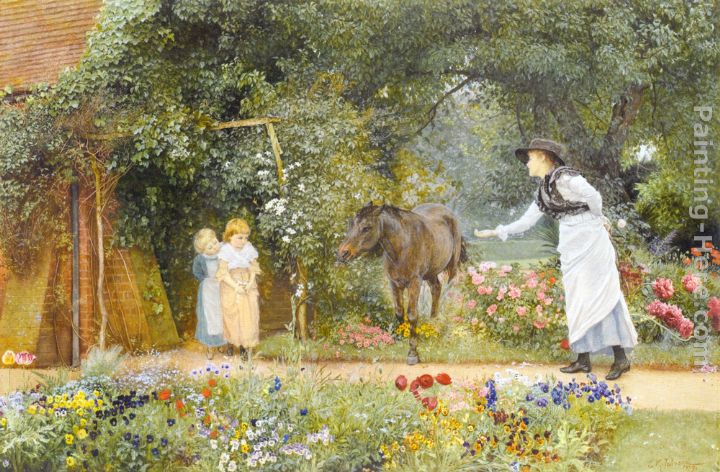 Catching the Pony painting - Edward Killingworth Johnson Catching the Pony art painting